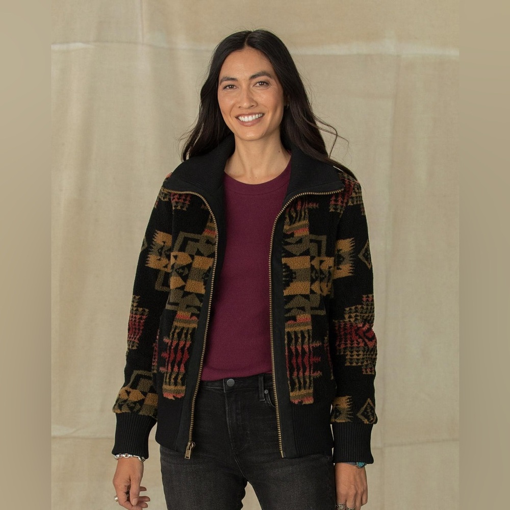 Pendleton FOXGLOVE FLEECE BOMBER JACKET - Size XL - Like New - Picture 6 of 16